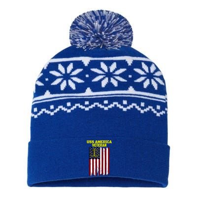 Aircraft Carrier Uss America Cvcute Gift66 Cvacute Gift66 Veteran's Day Meaningf USA-Made Snowflake Beanie