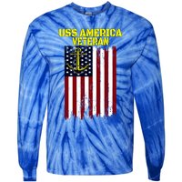 Aircraft Carrier Uss America Cvcute Gift66 Cvacute Gift66 Veteran's Day Meaningf Tie-Dye Long Sleeve Shirt