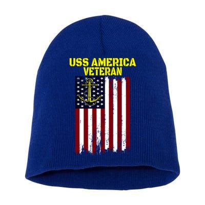 Aircraft Carrier Uss America Cvcute Gift66 Cvacute Gift66 Veteran's Day Meaningf Short Acrylic Beanie