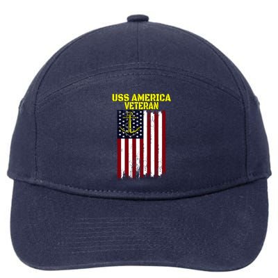 Aircraft Carrier Uss America Cvcute Gift66 Cvacute Gift66 Veteran's Day Meaningf 7-Panel Snapback Hat