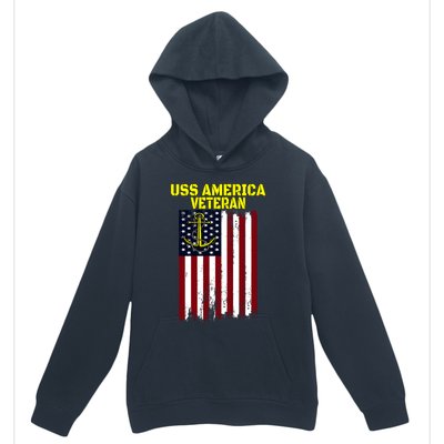 Aircraft Carrier Uss America Cvcute Gift66 Cvacute Gift66 Veteran's Day Meaningf Urban Pullover Hoodie