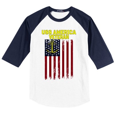 Aircraft Carrier Uss America Cvcute Gift66 Cvacute Gift66 Veteran's Day Meaningf Baseball Sleeve Shirt