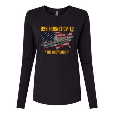 Aircraft Carrier Uss Hornet Cvfunny Gift12 Veterans Day Father's Day Funny Gift Womens Cotton Relaxed Long Sleeve T-Shirt