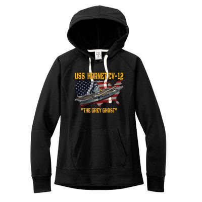 Aircraft Carrier Uss Hornet Cvfunny Gift12 Veterans Day Father's Day Funny Gift Women's Fleece Hoodie