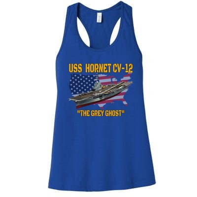 Aircraft Carrier Uss Hornet Cvfunny Gift12 Veterans Day Father's Day Funny Gift Women's Racerback Tank