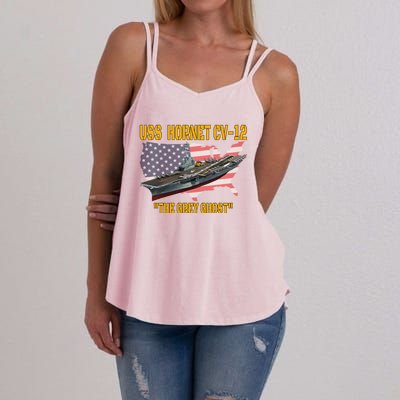 Aircraft Carrier Uss Hornet Cvfunny Gift12 Veterans Day Father's Day Funny Gift Women's Strappy Tank