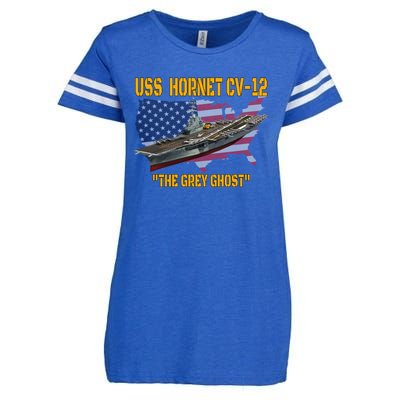 Aircraft Carrier Uss Hornet Cvfunny Gift12 Veterans Day Father's Day Funny Gift Enza Ladies Jersey Football T-Shirt