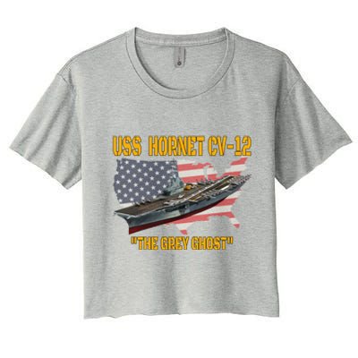 Aircraft Carrier Uss Hornet Cvfunny Gift12 Veterans Day Father's Day Funny Gift Women's Crop Top Tee