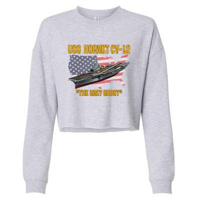 Aircraft Carrier Uss Hornet Cvfunny Gift12 Veterans Day Father's Day Funny Gift Cropped Pullover Crew