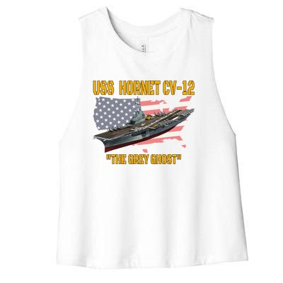 Aircraft Carrier Uss Hornet Cvfunny Gift12 Veterans Day Father's Day Funny Gift Women's Racerback Cropped Tank