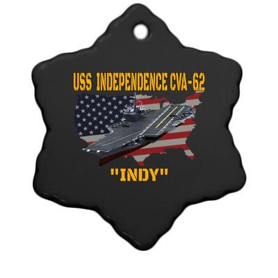 Aircraft Carrier Uss Independence Cvagift62 Veterans Day Gift Ceramic Star Ornament