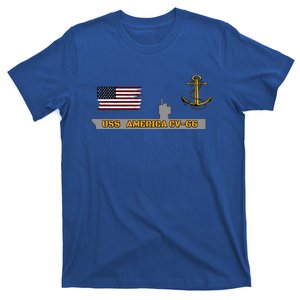 Aircraft Carrier Uss America Cvcool Gift66 Warship Veteran Grandpa Meaningful Gi T-Shirt