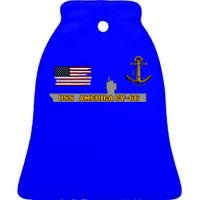 Aircraft Carrier Uss America Cvcool Gift66 Warship Veteran Grandpa Meaningful Gi Ceramic Bell Ornament