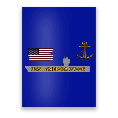 Aircraft Carrier Uss America Cvcool Gift66 Warship Veteran Grandpa Meaningful Gi Poster