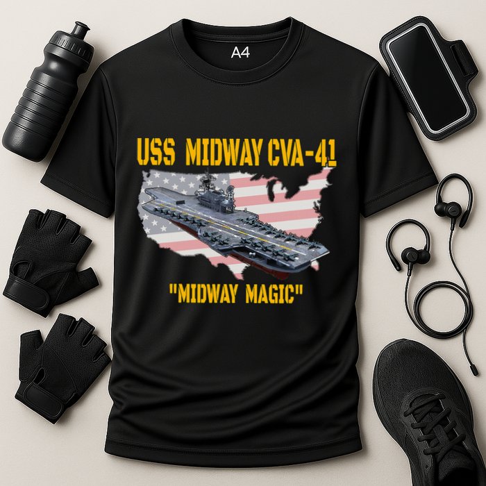 Aircraft Carrier Uss Midway Cva41 Veterans Day Cooling Performance Crew T-Shirt
