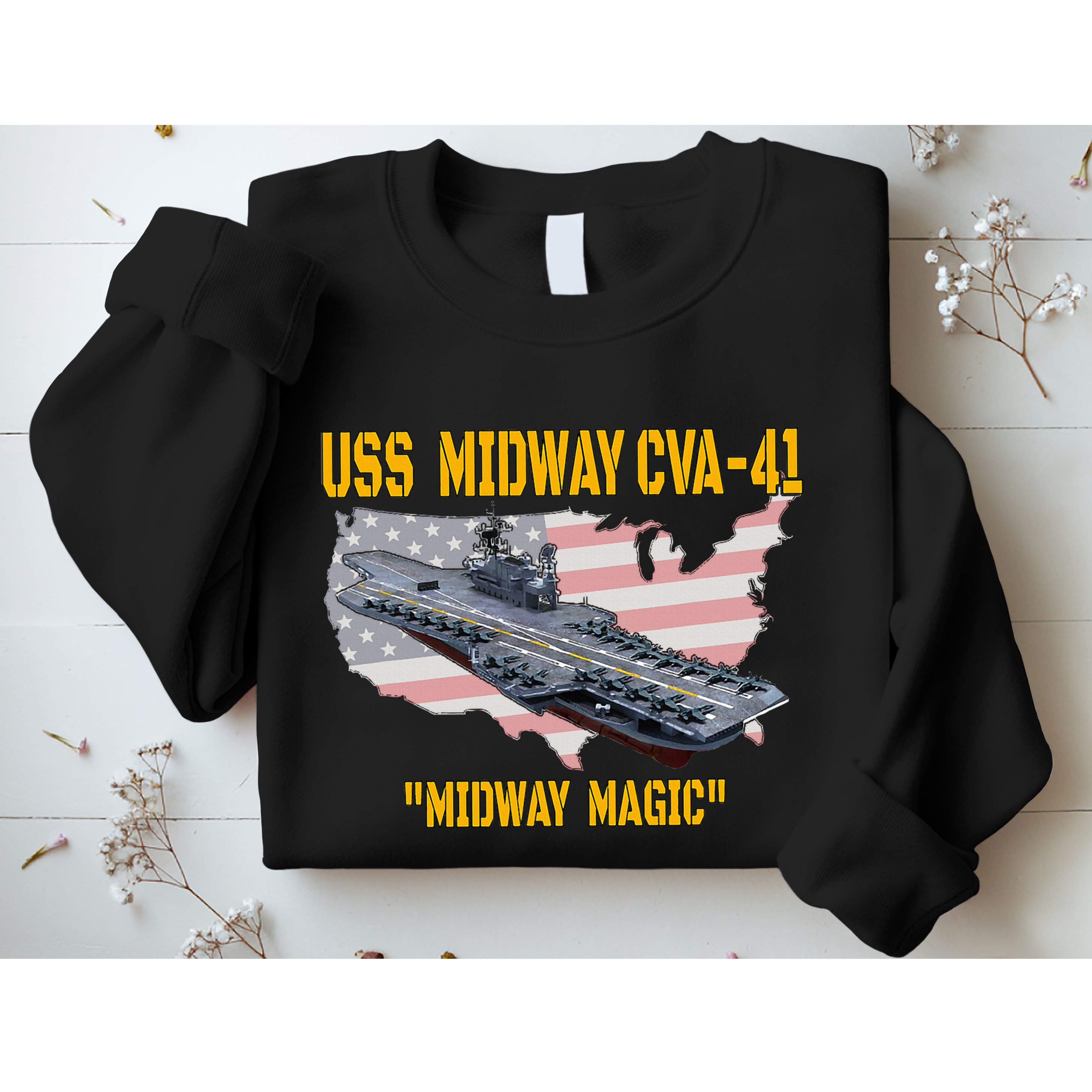 Aircraft Carrier Uss Midway Cva41 Veterans Day Sweatshirt