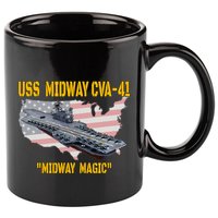 Aircraft Carrier Uss Midway Cva41 Veterans Day 11oz C Handle Ceramic Mug