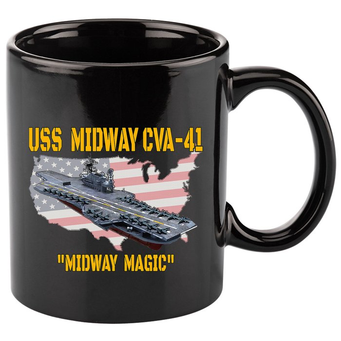 Aircraft Carrier Uss Midway Cva41 Veterans Day 11oz C Handle Ceramic Mug