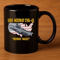 Aircraft Carrier Uss Midway Cva41 Veterans Day 11oz C Handle Ceramic Mug