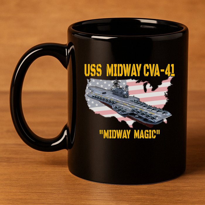 Aircraft Carrier Uss Midway Cva41 Veterans Day 11oz C Handle Ceramic Mug