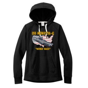 Aircraft Carrier Uss Midway Cva41 Veterans Day Women's Fleece Hoodie