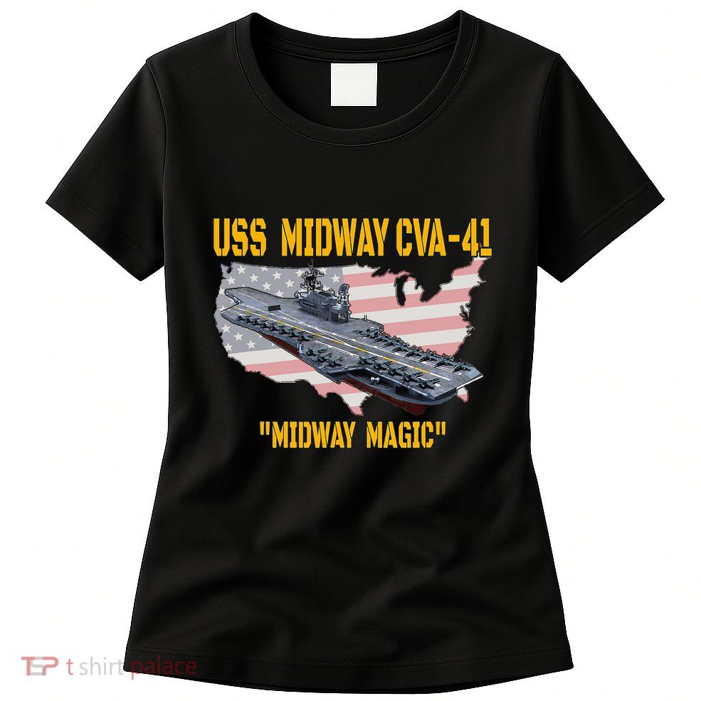 Aircraft Carrier Uss Midway Cva41 Veterans Day Womens T-Shirt