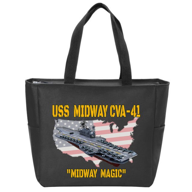 Aircraft Carrier Uss Midway Cva41 Veterans Day Zip Tote Bag