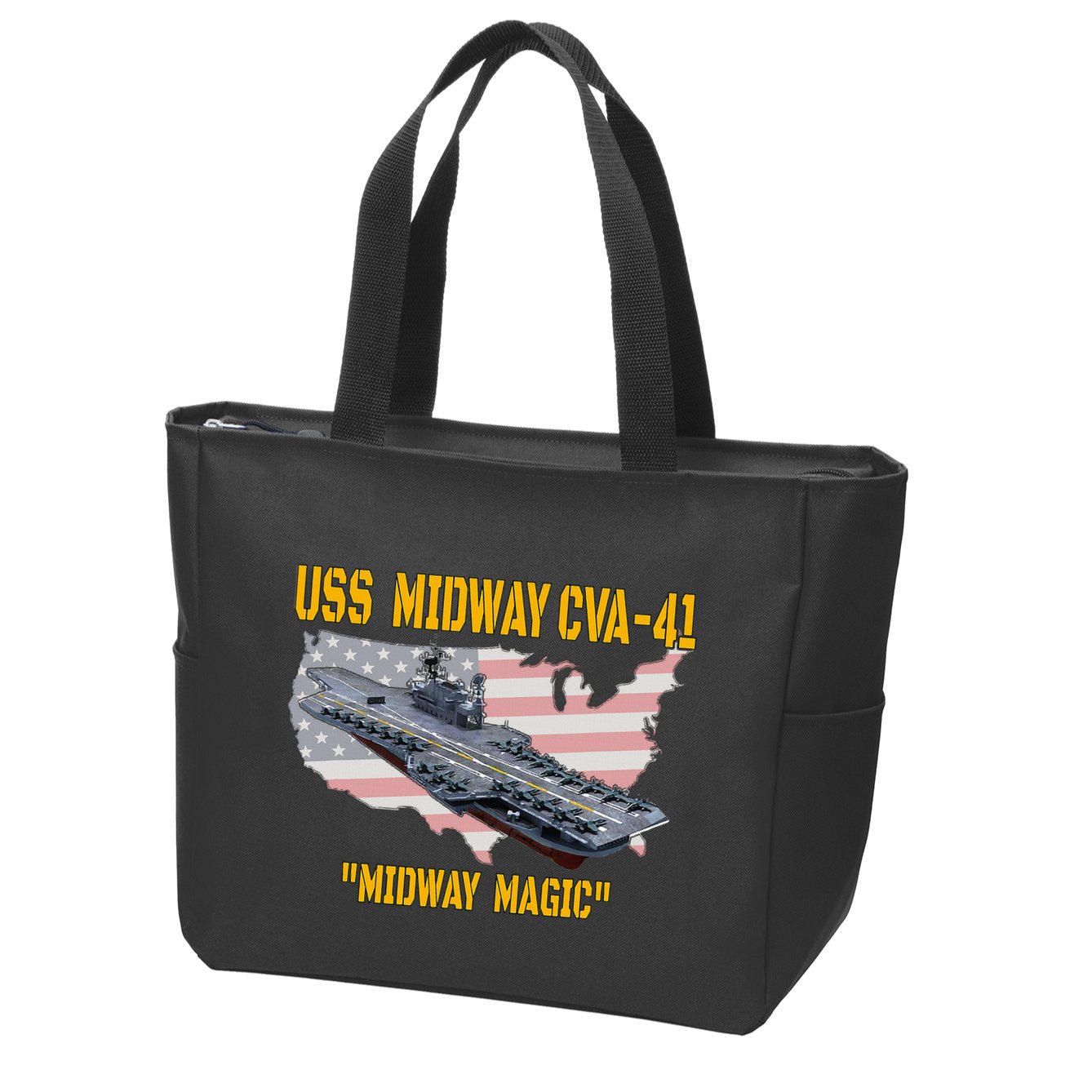Aircraft Carrier Uss Midway Cva41 Veterans Day Zip Tote Bag