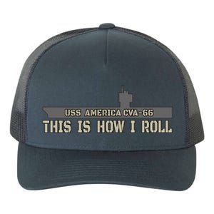 Aircraft Carrier Uss America Cvagift66 Warship Veteran Father Gift Yupoong Adult 5-Panel Trucker Hat