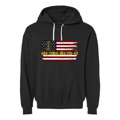 Aircraft Carrier USS Coral Sea CVA 43 Veteran Father's Day Garment-Dyed Fleece Hoodie