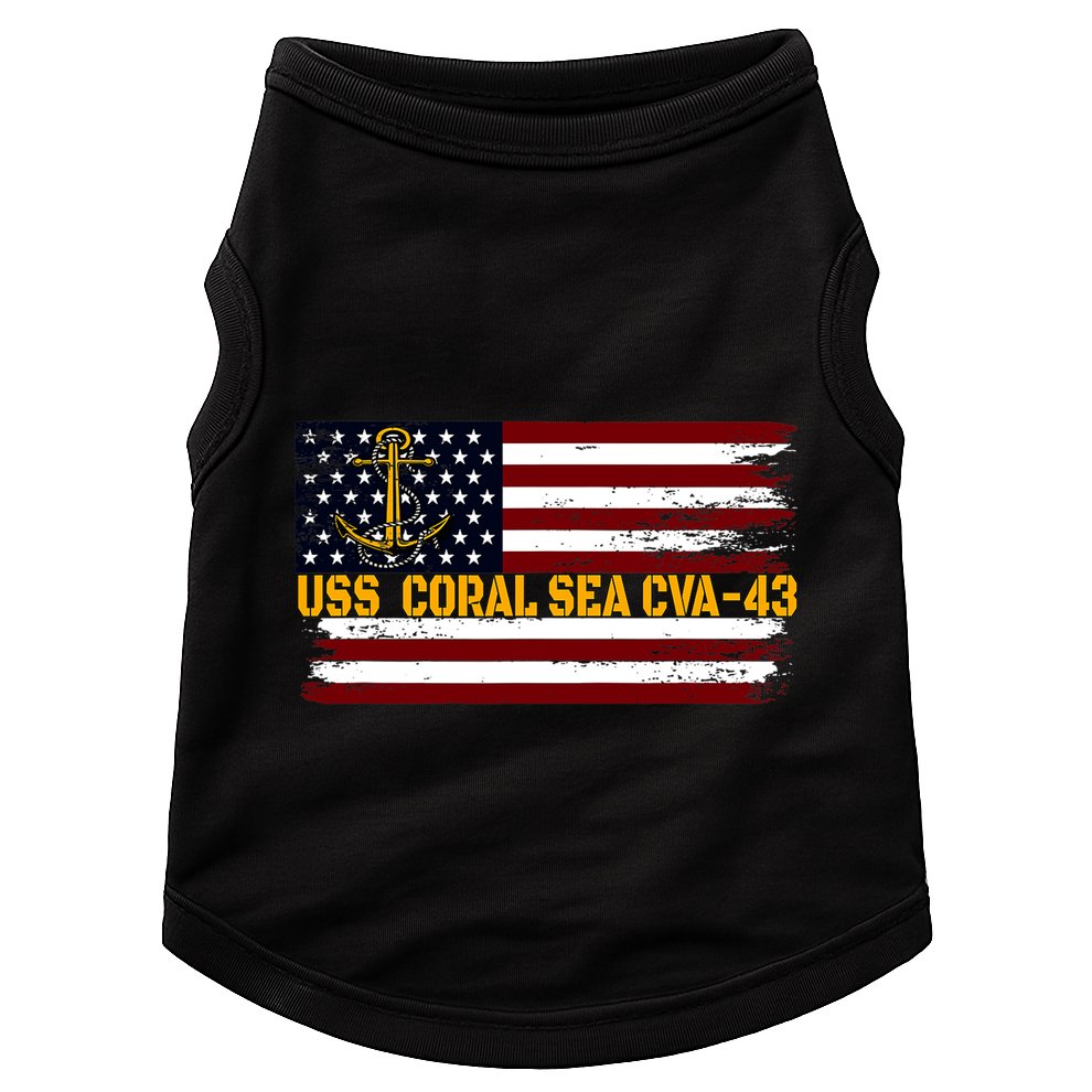 Aircraft Carrier USS Coral Sea CVA 43 Veteran Father's Day Doggie Tank