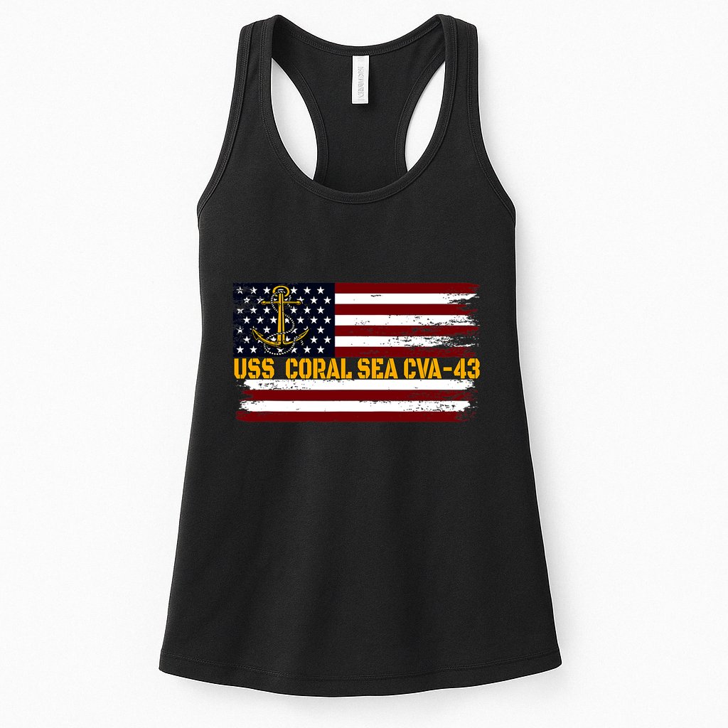 Aircraft Carrier USS Coral Sea CVA 43 Veteran Father's Day Womens Tank Top