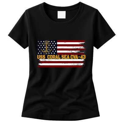 Aircraft Carrier USS Coral Sea CVA 43 Veteran Father's Day Womens T-Shirt