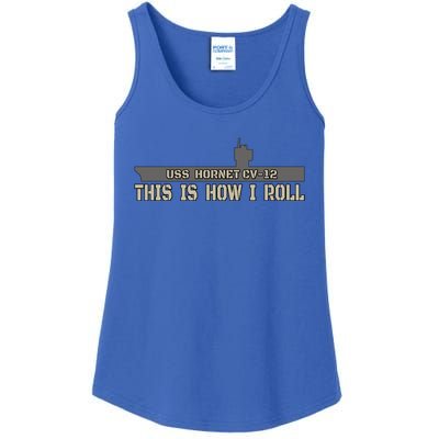 Aircraft Carrier Uss Hornet Cvgift12 Warship Veteran Father Dad Gift Ladies Essential Tank