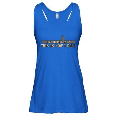 Aircraft Carrier Uss Hornet Cvgift12 Warship Veteran Father Dad Gift Ladies Essential Flowy Tank