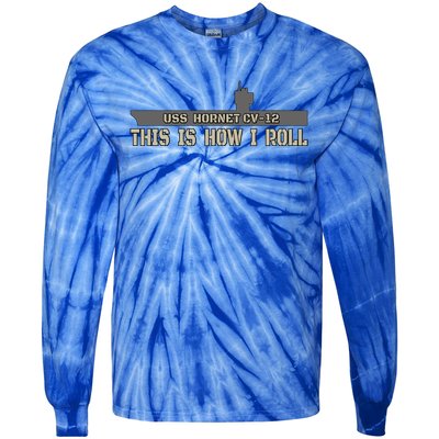 Aircraft Carrier Uss Hornet Cvgift12 Warship Veteran Father Dad Gift Tie-Dye Long Sleeve Shirt