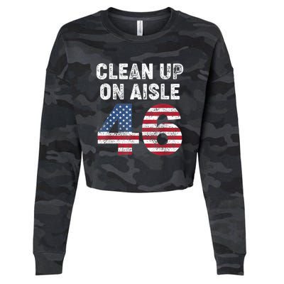 AntiBiden Clean Up On Aisle 46 Impeach Biden Cropped Pullover Crew