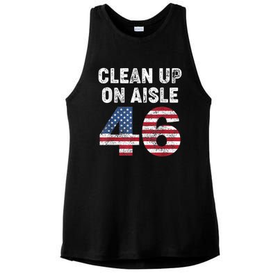 AntiBiden Clean Up On Aisle 46 Impeach Biden Ladies PosiCharge Tri-Blend Wicking Tank