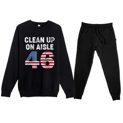 AntiBiden Clean Up On Aisle 46 Impeach Biden Premium Crewneck Sweatsuit Set