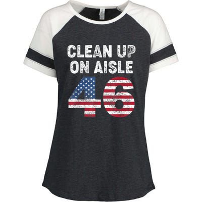 AntiBiden Clean Up On Aisle 46 Impeach Biden Enza Ladies Jersey Colorblock Tee