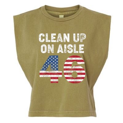 AntiBiden Clean Up On Aisle 46 Impeach Biden Garment-Dyed Women's Muscle Tee