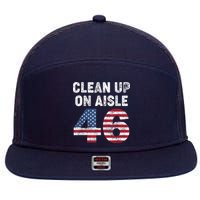 AntiBiden Clean Up On Aisle 46 Impeach Biden 7 Panel Mesh Trucker Snapback Hat