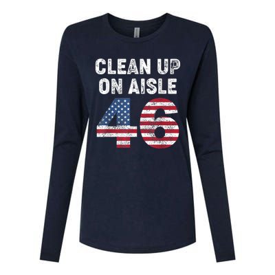 AntiBiden Clean Up On Aisle 46 Impeach Biden Womens Cotton Relaxed Long Sleeve T-Shirt