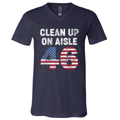 AntiBiden Clean Up On Aisle 46 Impeach Biden V-Neck T-Shirt