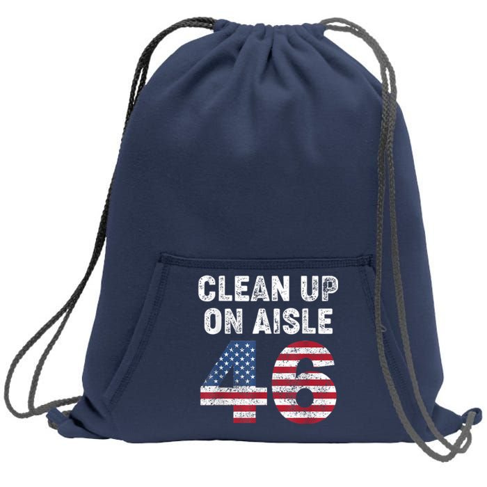 AntiBiden Clean Up On Aisle 46 Impeach Biden Sweatshirt Cinch Pack Bag