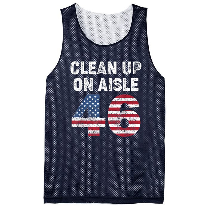 AntiBiden Clean Up On Aisle 46 Impeach Biden Mesh Reversible Basketball Jersey Tank