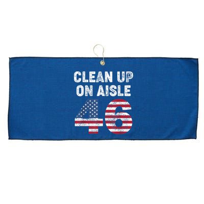 AntiBiden Clean Up On Aisle 46 Impeach Biden Large Microfiber Waffle Golf Towel