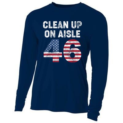 AntiBiden Clean Up On Aisle 46 Impeach Biden Cooling Performance Long Sleeve Crew