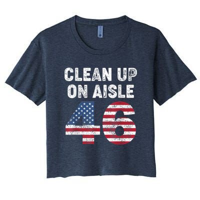 AntiBiden Clean Up On Aisle 46 Impeach Biden Women's Crop Top Tee