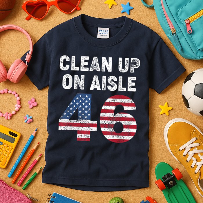 AntiBiden Clean Up On Aisle 46 Impeach Biden Kids T-Shirt